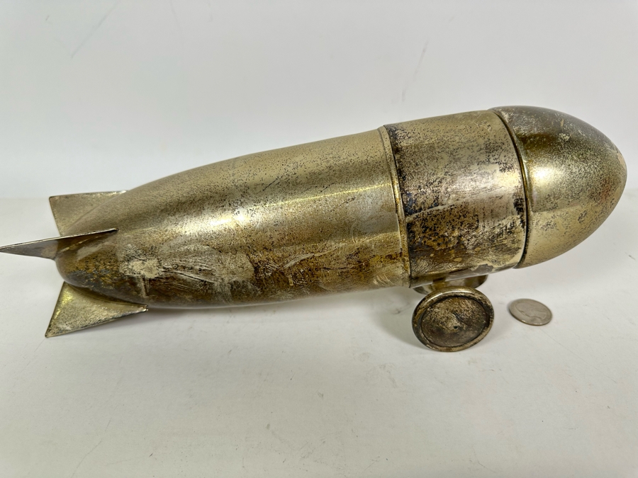 Vintage 1930s Art Deco Silverplate Zeppelin Cocktail Shaker 12.5L [Photo 5]