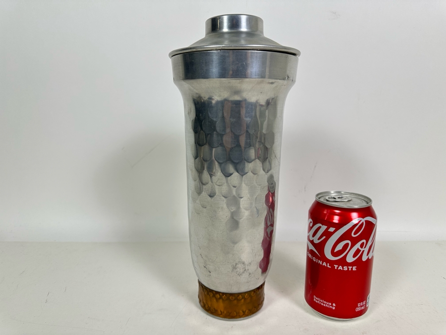 Vintage Art Deco Leumas Aluminum Cocktail Shaker 12H [Photo 3]
