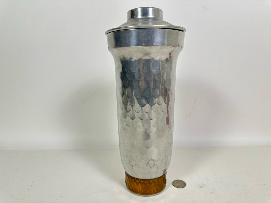Vintage Art Deco Leumas Aluminum Cocktail Shaker 12H [Photo 2]
