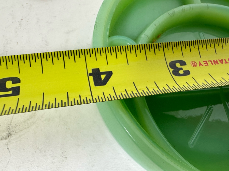 McKee Style Art Deco Bottoms Up Shot Glass Cup With Coaster Jadeite 4W X 4H [Photo 13]