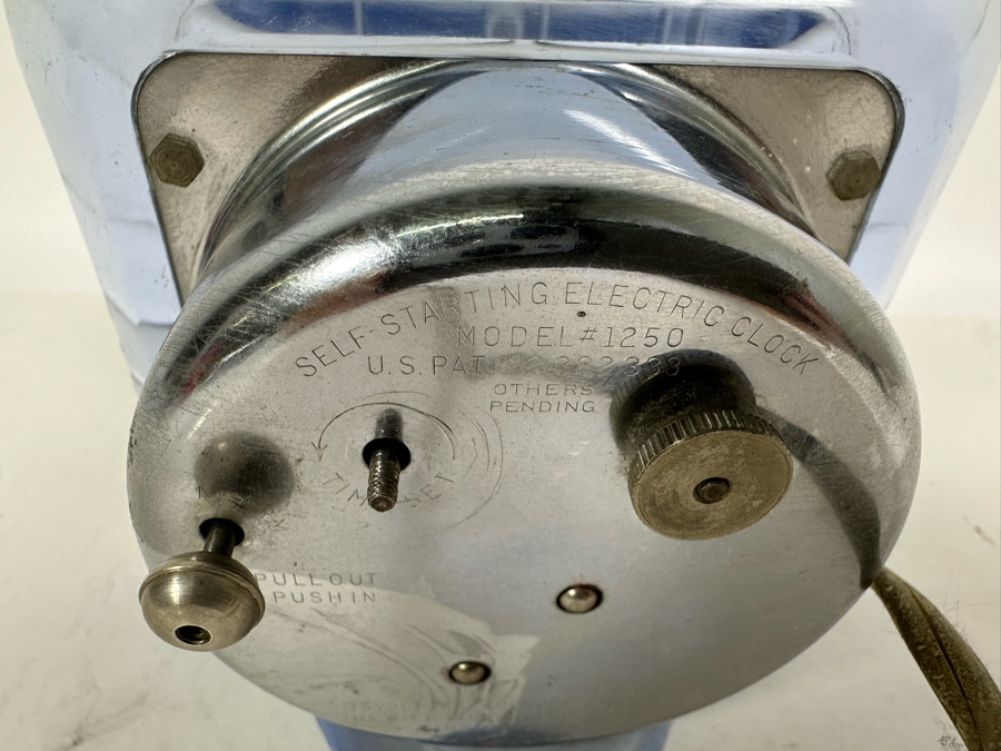 Art Deco Machine Age Blue Lucite Gilbert Electric Clock Prolon Plastics Working 4.5W X 3D X 4.5H [Photo 7]