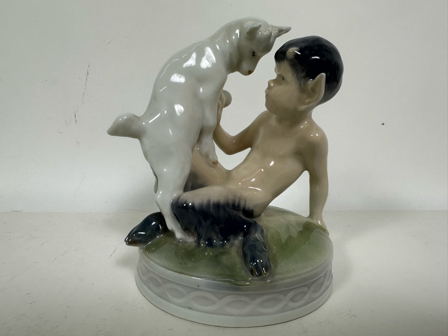 Royal Copenhagen Denmark Porcelain Figurine Faun with Goat #498 4.25W X 5H [Photo 5]