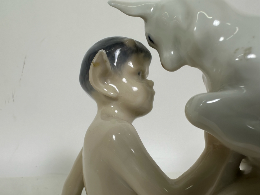 Royal Copenhagen Denmark Porcelain Figurine Faun with Goat #498 4.25W X 5H [Photo 8]
