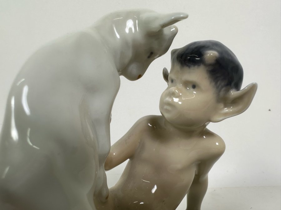 Royal Copenhagen Denmark Porcelain Figurine Faun with Goat #498 4.25W X 5H [Photo 6]
