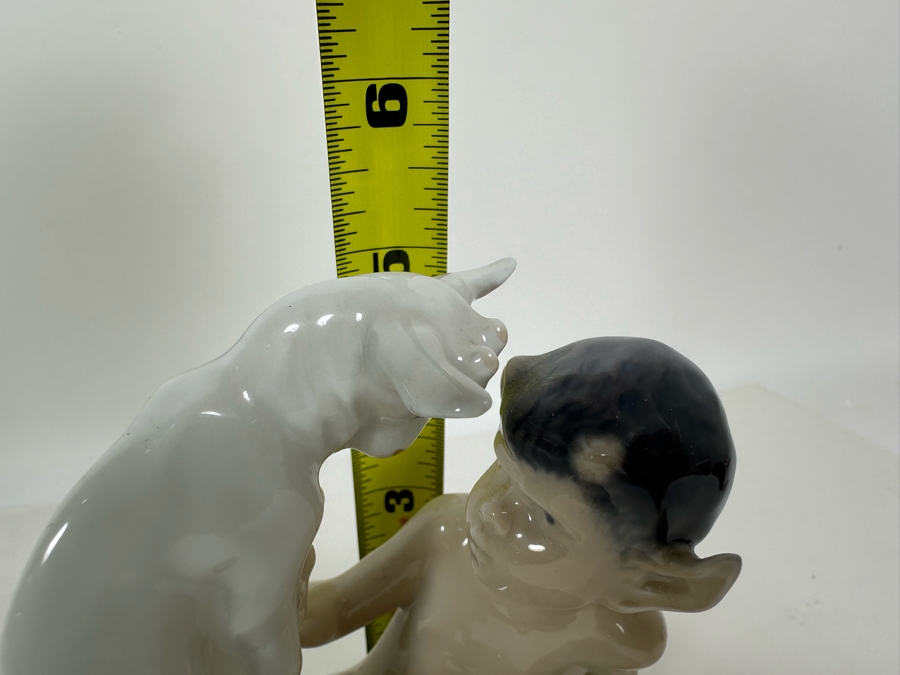 Royal Copenhagen Denmark Porcelain Figurine Faun with Goat #498 4.25W X 5H [Photo 13]