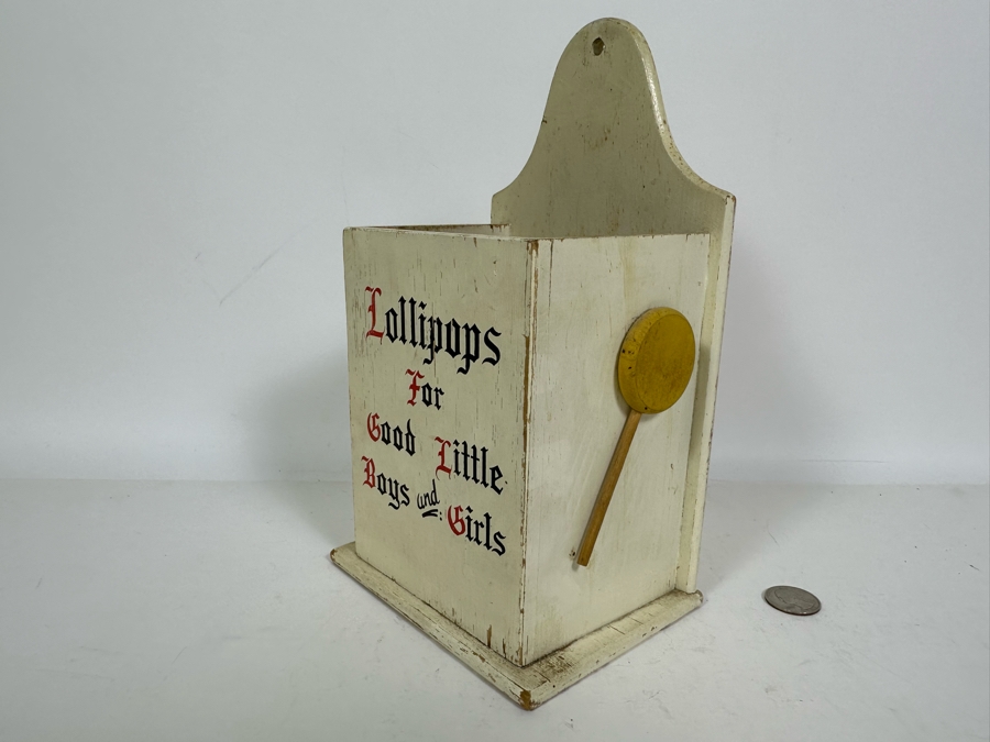 Vintage 1957 Cornwall Wood Products 'Lollipops For Good Little Boys And Girls' Wall Hanging Display Made In South Paris, Maine 6W X 4.5D X 10H [Photo 7]