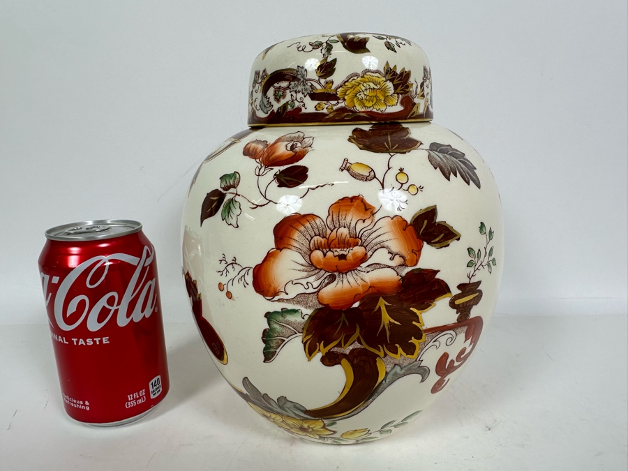 Mason's Ironstone 'Brown Velvet' Jar With Lid Made In England 7W X 9H [Photo 3]
