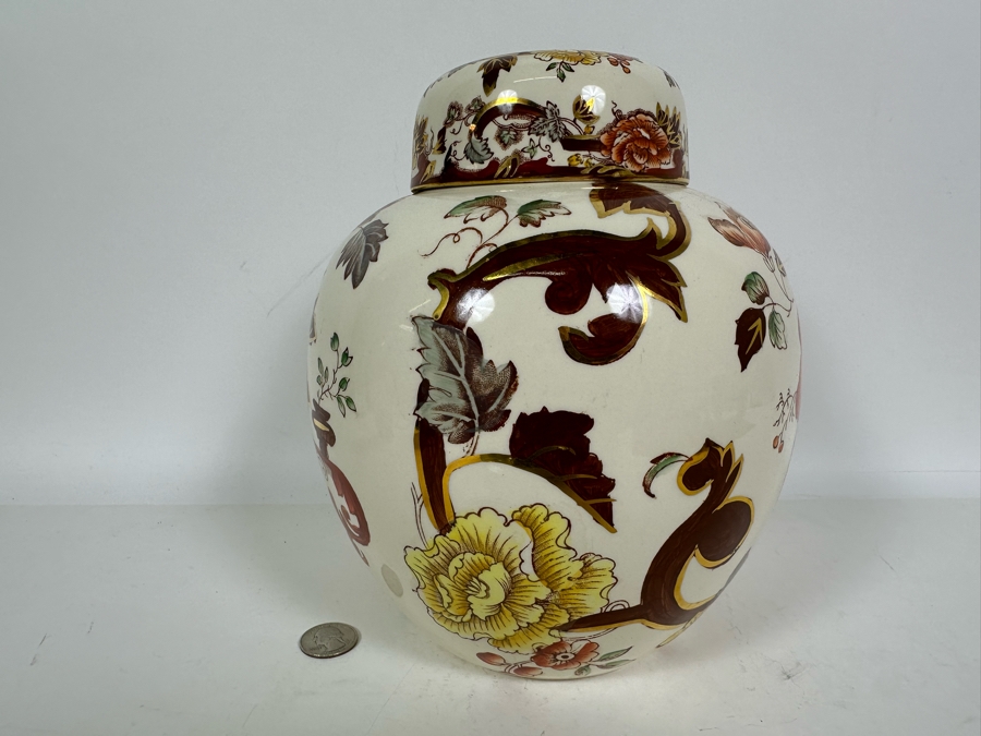 Mason's Ironstone 'Brown Velvet' Jar With Lid Made In England 7W X 9H [Photo 5]