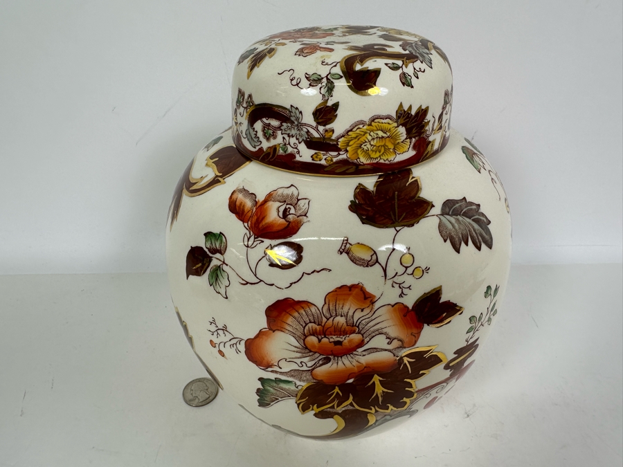 Mason's Ironstone 'Brown Velvet' Jar With Lid Made In England 7W X 9H [Photo 4]
