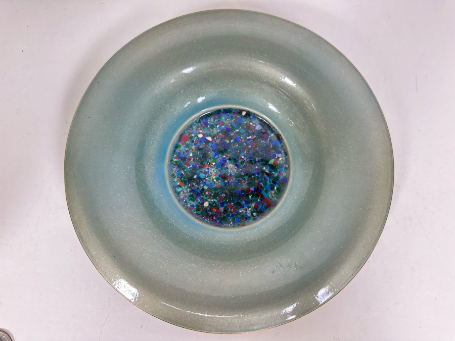 Vintage Signed Art Glass Bowl 8.5W X 1.5H [Photo 3]