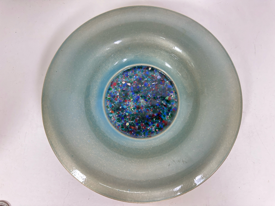 Vintage Signed Art Glass Bowl 8.5W X 1.5H [Photo 2]