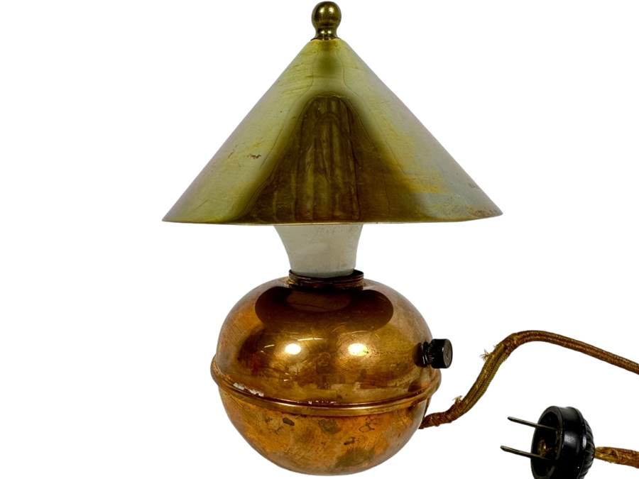 Vintage 1930s Art Deco American Modernist Copper 'Glow Lamp' Designed By Ruth And William Gerth For Chase 8H