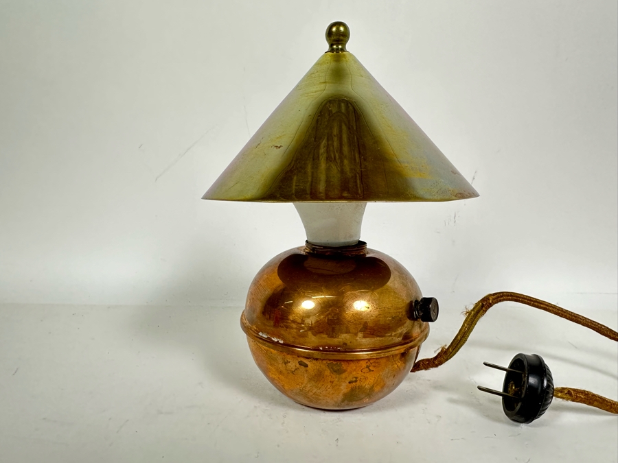 Vintage 1930s Art Deco American Modernist Copper 'Glow Lamp' Designed By Ruth And William Gerth For Chase 8H [Photo 3]