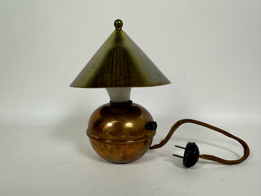 Vintage 1930s Art Deco American Modernist Copper 'Glow Lamp' Designed By Ruth And William Gerth For Chase 8H [Photo 4]