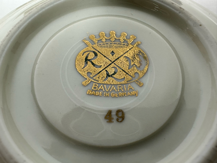 Bavaria China Coffee Pot 6.5H, Creamer And Sugar With Four Demitasse Cups & Saucers Made In Germany [Photo 15]