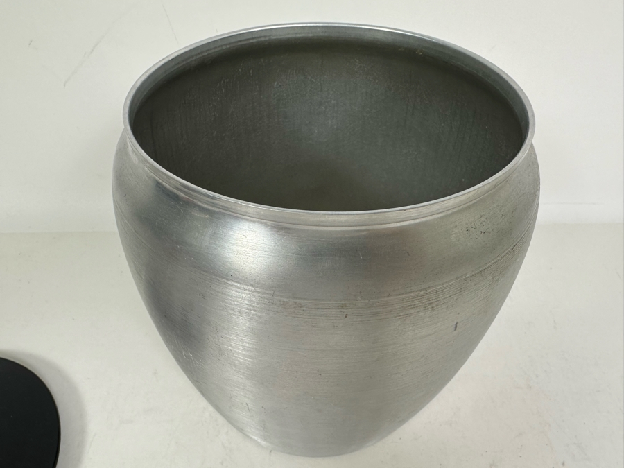 Vintage Art Deco Machine Age Aluminum Cookie Jar By RJX 7W X 8H [Photo 12]
