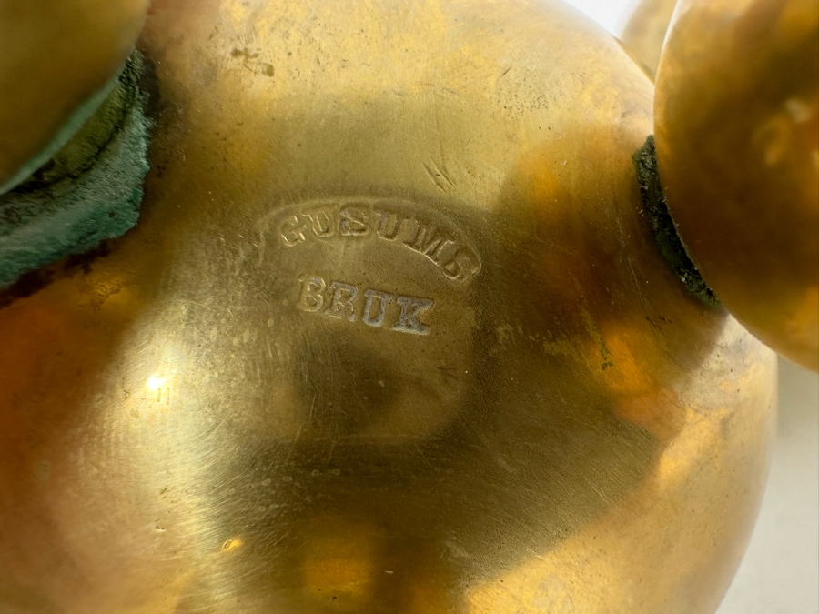 Rare Gusums Bruk Scandinavian Early 20th Century Deskware Set With Inkwell 5H And Heavy Paperweight - 3 Pieces [Photo 13]