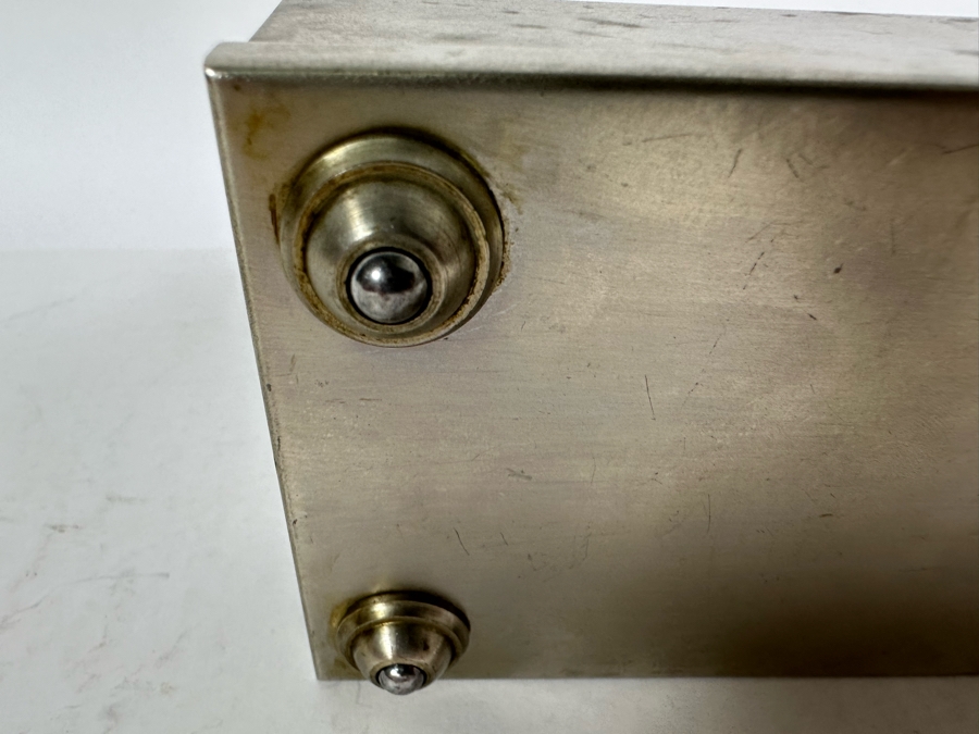 Vintage Art Deco Machine Age Metal Wood Lined Cigarette Box By Chase 7W X 3.25D X 2.75H [Photo 12]