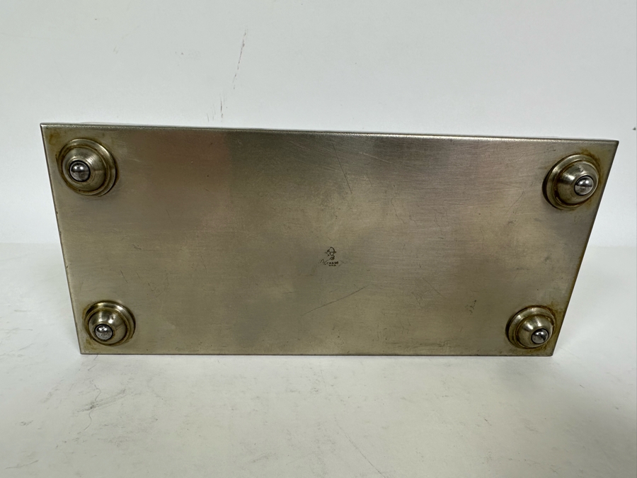 Vintage Art Deco Machine Age Metal Wood Lined Cigarette Box By Chase 7W X 3.25D X 2.75H [Photo 10]