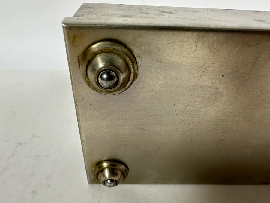 Vintage Art Deco Machine Age Metal Wood Lined Cigarette Box By Chase 7W X 3.25D X 2.75H [Photo 13]