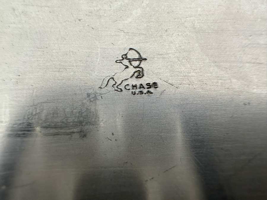 Vintage Art Deco Machine Age Metal Wood Lined Cigarette Box By Chase 7W X 3.25D X 2.75H [Photo 14]