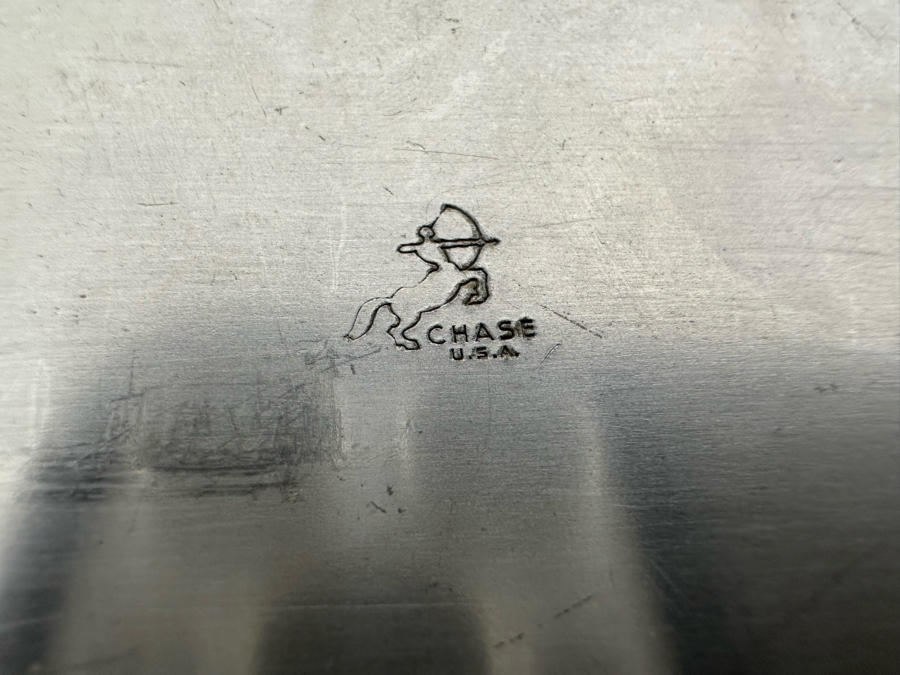 Vintage Art Deco Machine Age Metal Wood Lined Cigarette Box By Chase 7W X 3.25D X 2.75H [Photo 15]