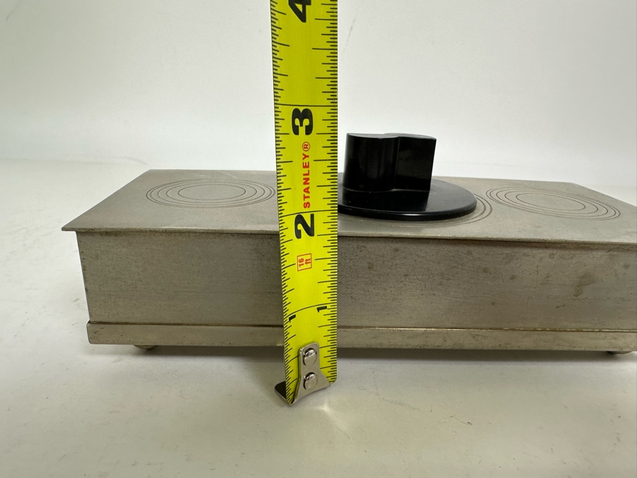 Vintage Art Deco Machine Age Metal Wood Lined Cigarette Box By Chase 7W X 3.25D X 2.75H [Photo 19]