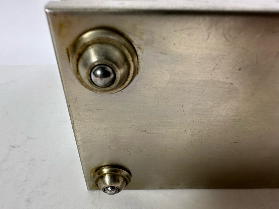 Vintage Art Deco Machine Age Metal Wood Lined Cigarette Box By Chase 7W X 3.25D X 2.75H [Photo 11]