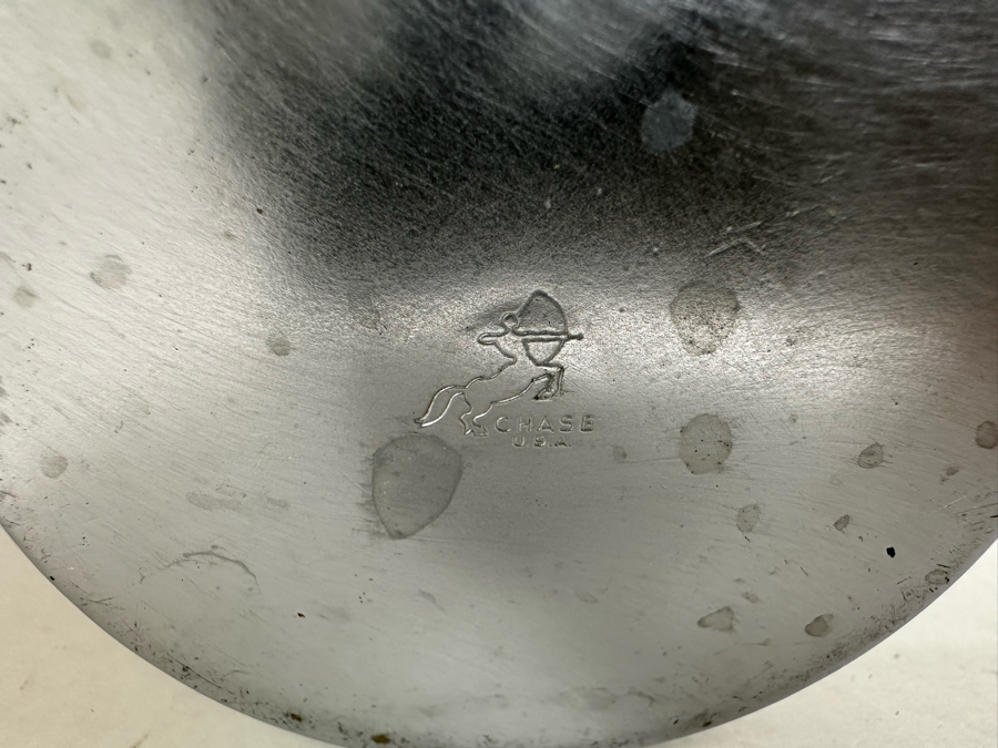 Rare Vintage Art Deco Machine Age Cocktail Mixer By Chase 9H With Spoon And Twelve Chase Footed Barware Cups 2.75W X 2H [Photo 8]