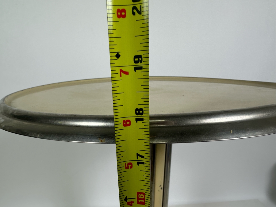 Vintage Art Deco Round Metal Side Table 15.5W X 18H [Photo 10]