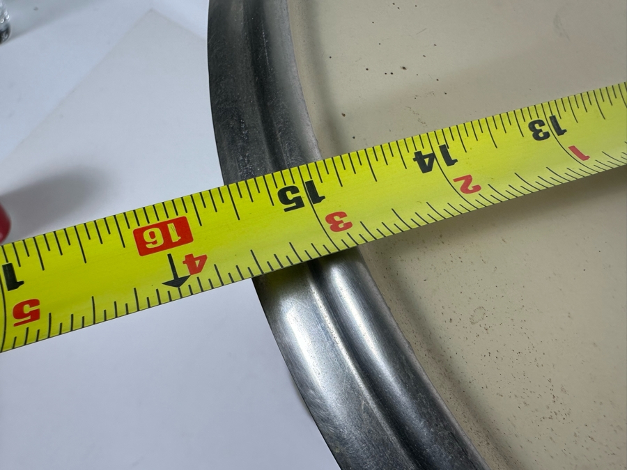 Vintage Art Deco Round Metal Side Table 15.5W X 18H [Photo 12]