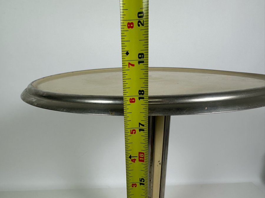 Vintage Art Deco Round Metal Side Table 15.5W X 18H [Photo 11]
