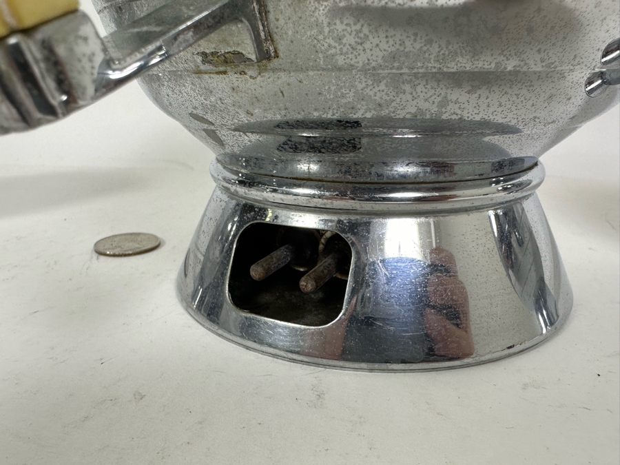 Rare Vintage Art Deco Machine Age Coffee Percolator 1936 Designed By Walter Von Nessen 8.5H With Matching Creamer And Pair Of Sugar (Missing Power Cord)  [Photo 10]