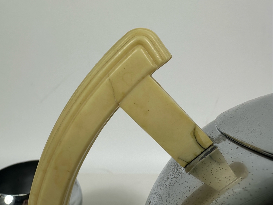 Rare Vintage Art Deco Machine Age Coffee Percolator 1936 Designed By Walter Von Nessen 8.5H With Matching Creamer And Pair Of Sugar (Missing Power Cord)  [Photo 15]