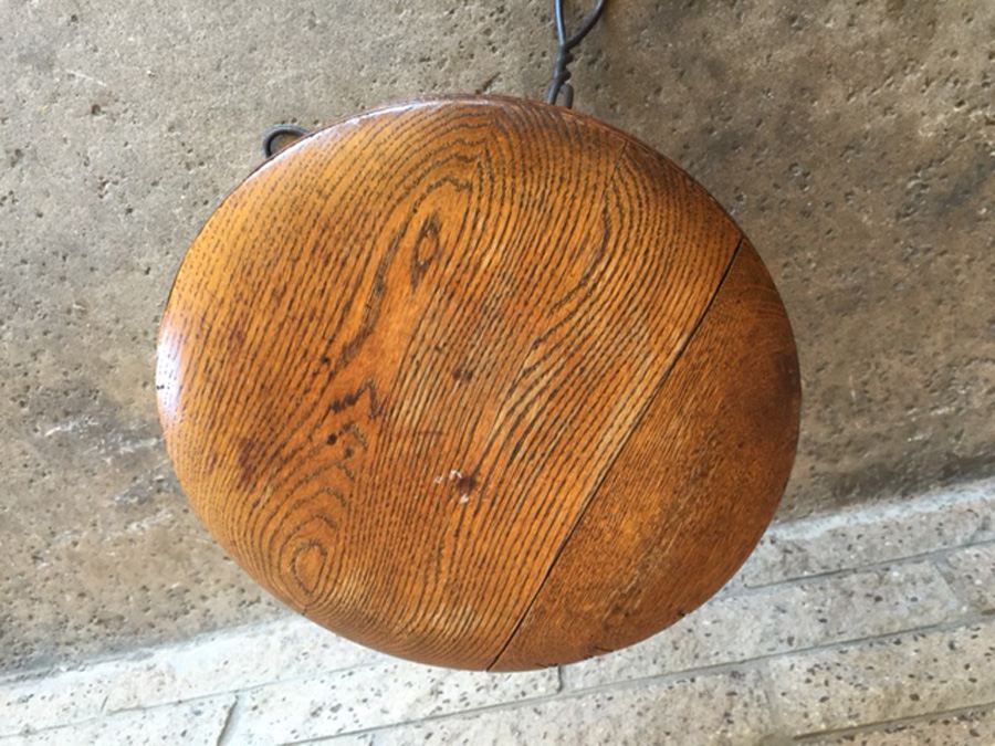 Vintage Swivel Stool with Twisted Black Wrought Iron [Photo 10]