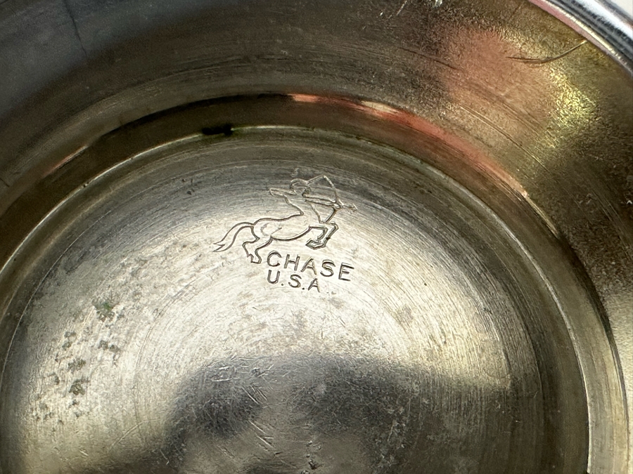 Collection Of Vintage Art Deco Chase Items Including Walter Von Nessen (1889-1943) Butter Dish With Lid For Chase, Spherical Saturn Ring Sugar By Chase, Ball Footed Napkin Holder By Chase And Lidded Box By Chase [Photo 14]