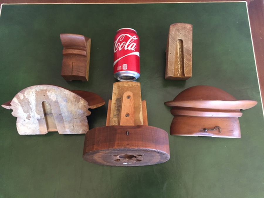 Vintage Wooden Hat Form Hat Mold - Empire Hat Blocks - 5 Piece Puzzle Block [Photo 3]