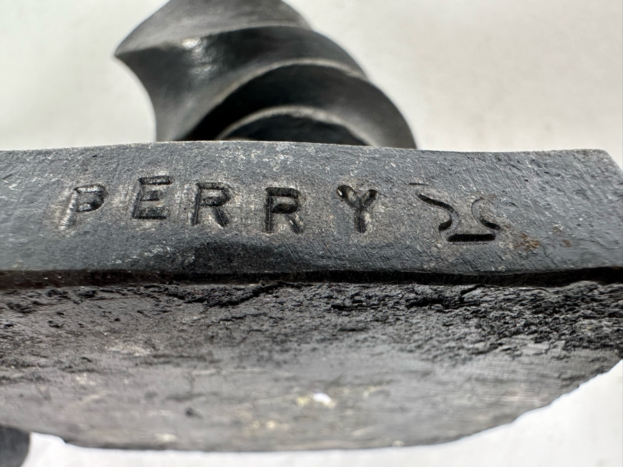 Pair Of Vintage Spiral Metal Candle Holders Signed PERRY Heavy 3H [Photo 8]