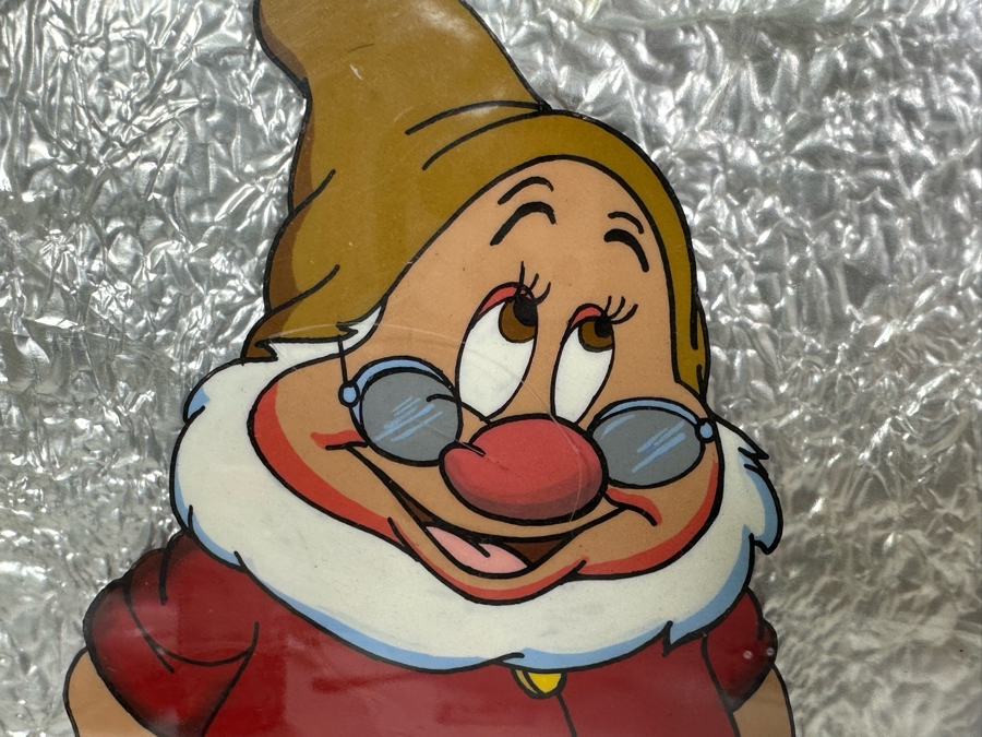 Original Framed Panel Of The Seven Dwarfs From The Disney Movie Snow White Hand Painted On Celluloid Circa 1938 36 X 13 [Photo 7]