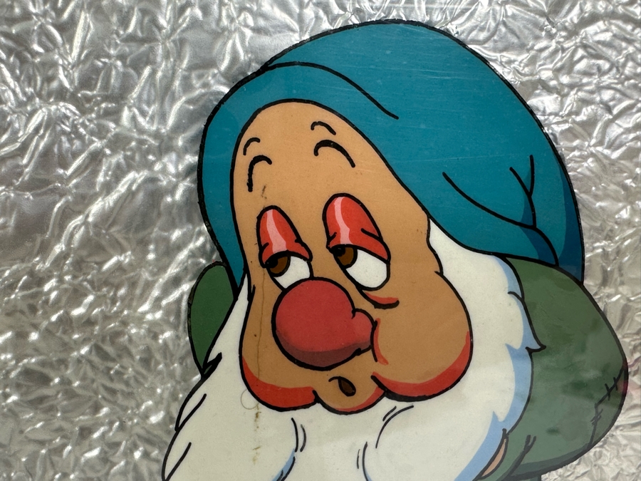 Original Framed Panel Of The Seven Dwarfs From The Disney Movie Snow White Hand Painted On Celluloid Circa 1938 36 X 13 [Photo 15]