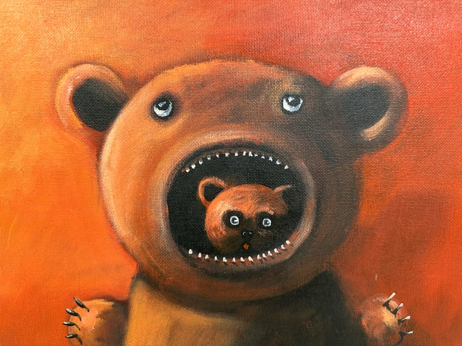 Original Max Horst Sokolowski (B. 1968, Australia) Acrylic On Canvas Painting 12 X 16 [Photo 3]