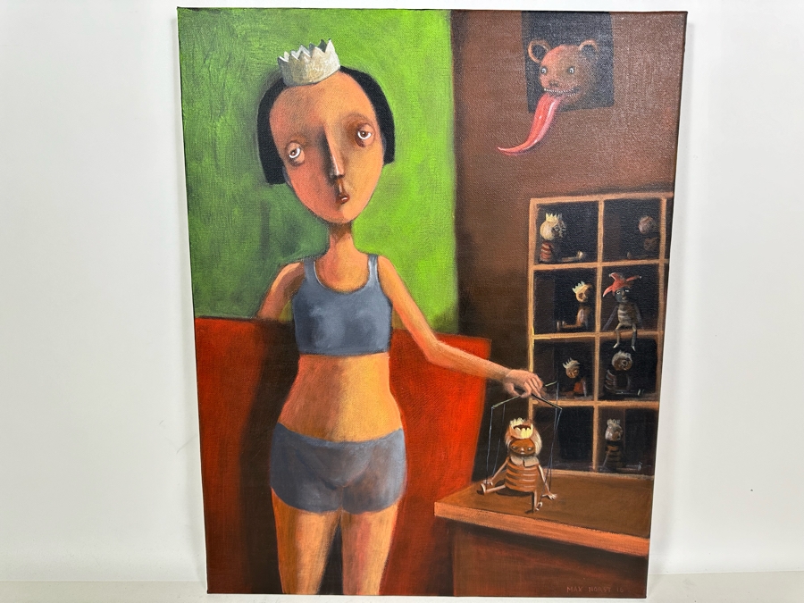 Original Max Horst Sokolowski (B. 1968, Australia) Acrylic On Canvas Painting 16 X 20 [Photo 3]