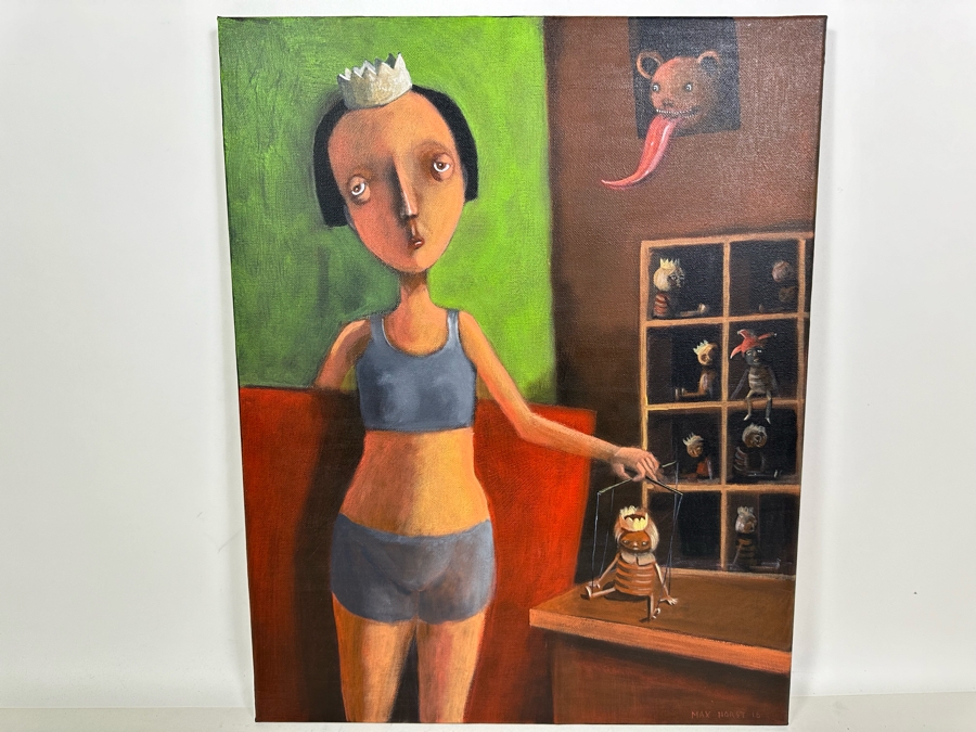 Original Max Horst Sokolowski (B. 1968, Australia) Acrylic On Canvas Painting 16 X 20 [Photo 2]