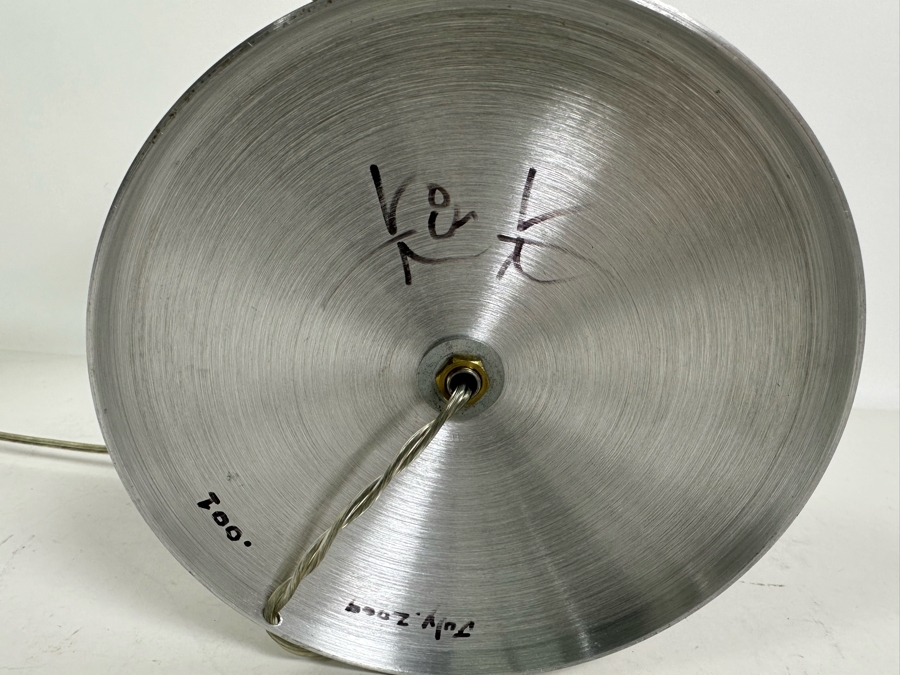 One-Of-A-Kind Hand Machined Art Deco Style Aluminum Table Lamp Signed Underneath By Designer 12H [Photo 8]