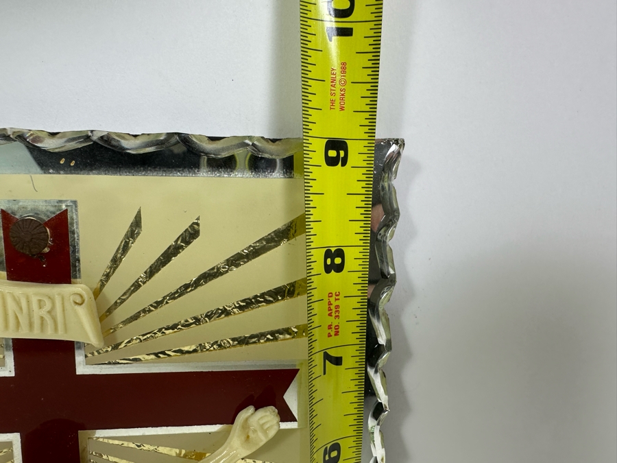 Vintage Mirrored Christ Crucifixion Wall Plaque 7 X 9 [Photo 10]