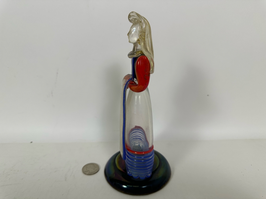 Italian Murano Art Glass Figurine Of Woman In Dress 8.5H [Photo 13]