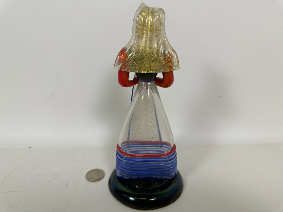Italian Murano Art Glass Figurine Of Woman In Dress 8.5H [Photo 12]