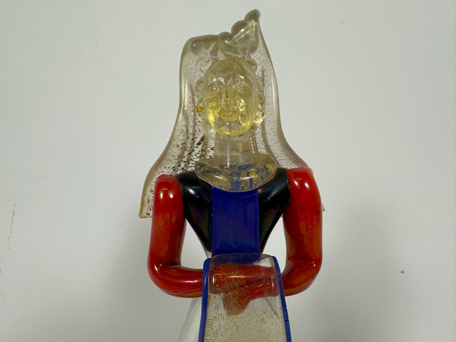 Italian Murano Art Glass Figurine Of Woman In Dress 8.5H [Photo 4]