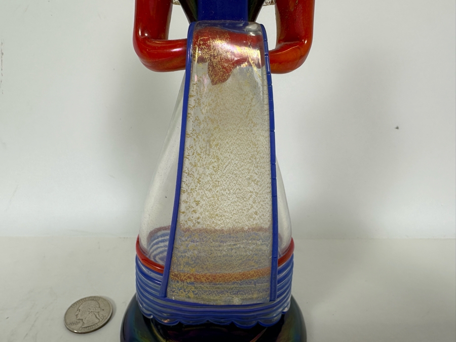 Italian Murano Art Glass Figurine Of Woman In Dress 8.5H [Photo 6]