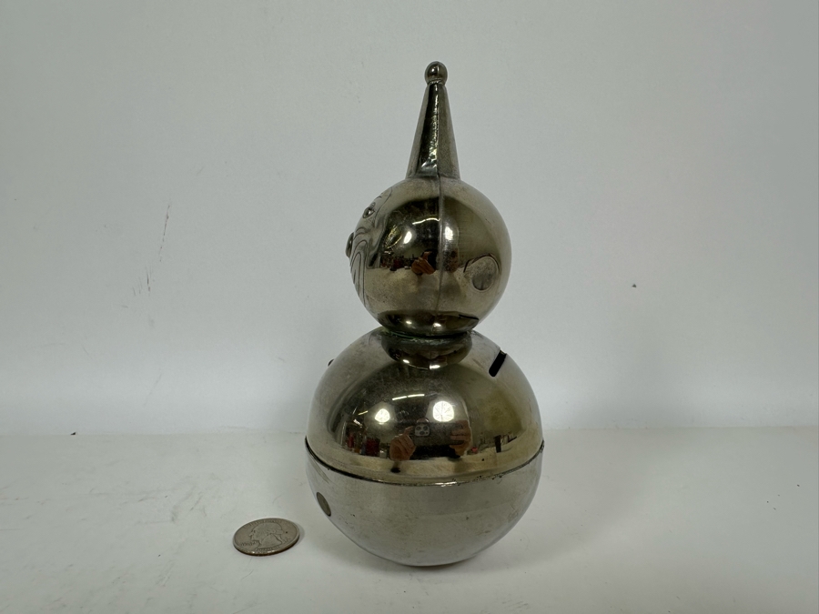 Vintage Silverplate Raimond Clown Bank 6.5H [Photo 4]